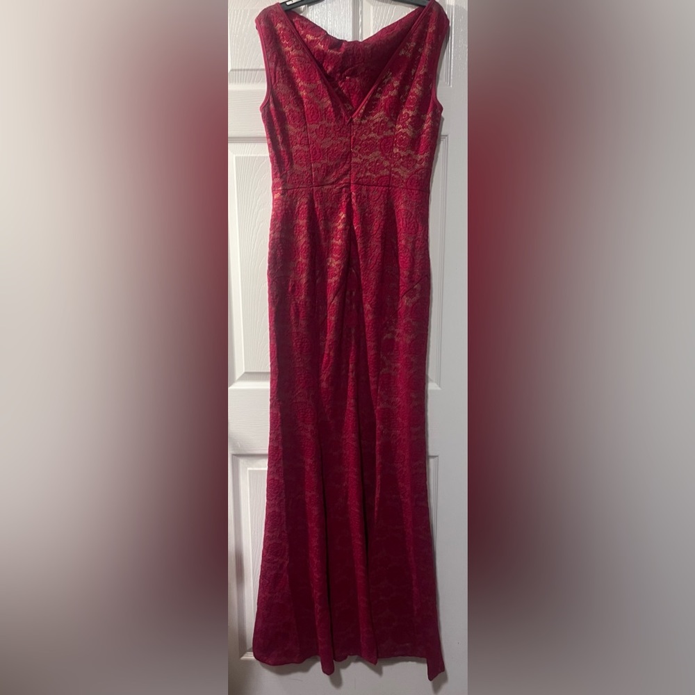 MUXXN Red Laceover Mermaid Evening Gown Dress Size XL